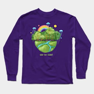 Save The Planet Illustration Long Sleeve T-Shirt